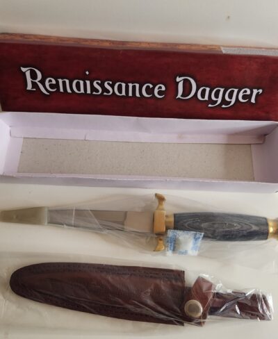 10.5" BLACK HANDLE RENAISSANCE DAGGER