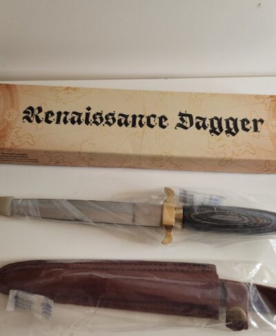 12.5" BLACK HANDLE RENAISSANCE DAGGER